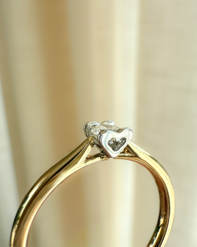 14 krt gouden Ring bicolor briljant 0.19 crt. - Afbeelding 7