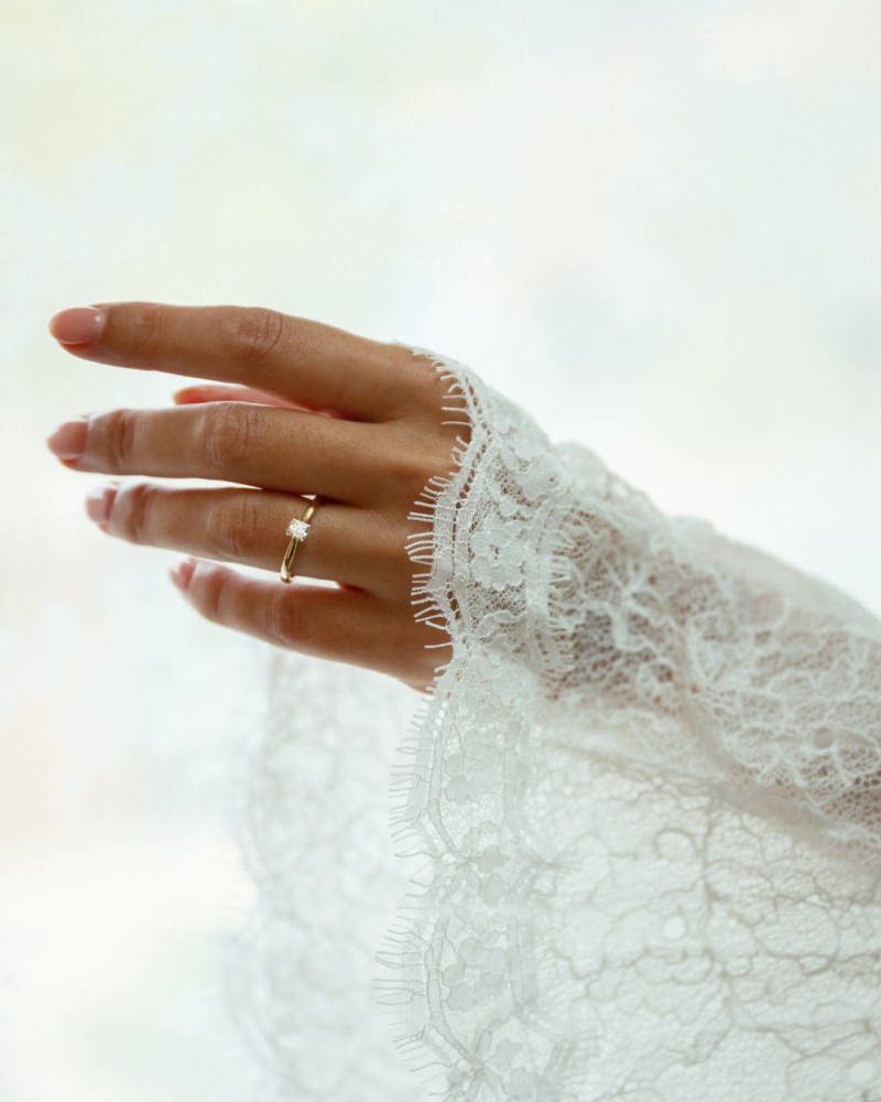 14 krt gouden Ring bicolor briljant 0.19 crt. - Afbeelding 3