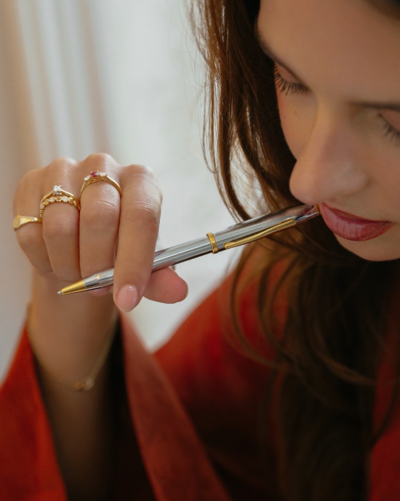 14 krt gouden Ring bicolor briljant 0.19 crt. - Afbeelding 5