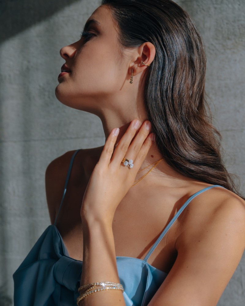 14 krt gouden Ring bicolor briljant 0.29 crt. - Afbeelding 6