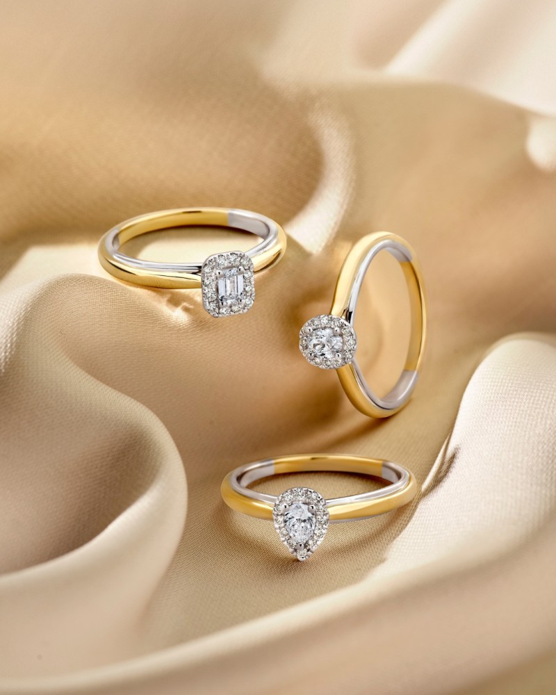 14 krt gouden Ring bicolor briljant 0.33 crt. - Afbeelding 4