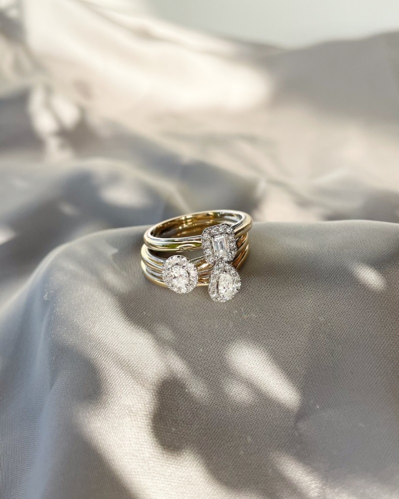 14 krt gouden Ring bicolor briljant 0.33 crt. - Afbeelding 8