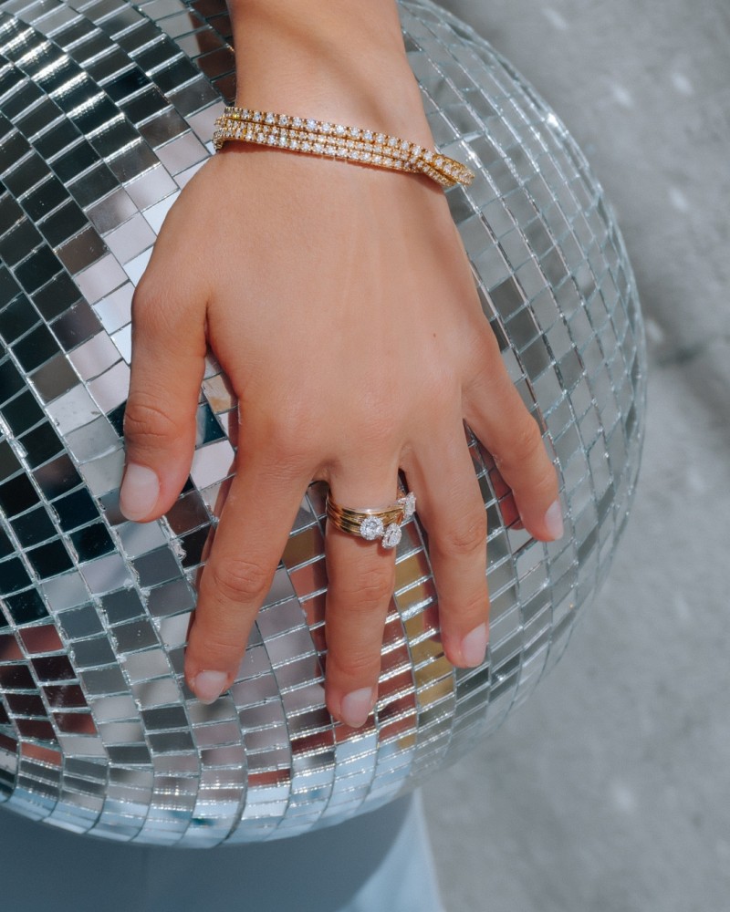 14 krt gouden Ring bicolor briljant 0.33 crt. - Afbeelding 7