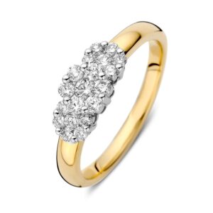 14 krt gouden Ring bicolor briljant 0.52 crt.