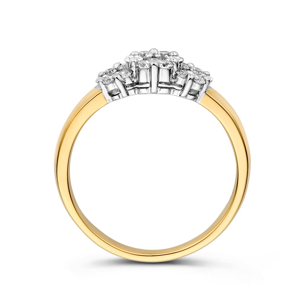 14 krt gouden Ring bicolor briljant 0.52 crt. - Afbeelding 2