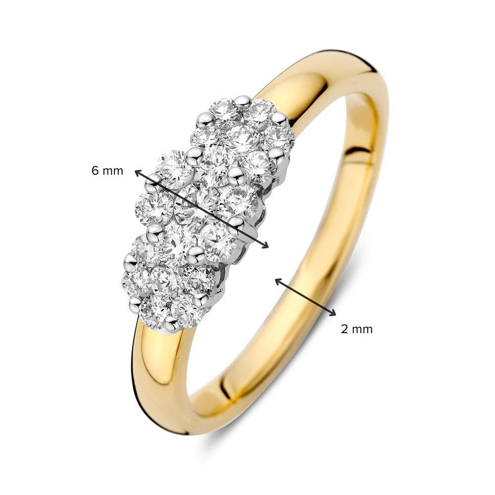 14 krt gouden Ring bicolor briljant 0.52 crt. - Afbeelding 5
