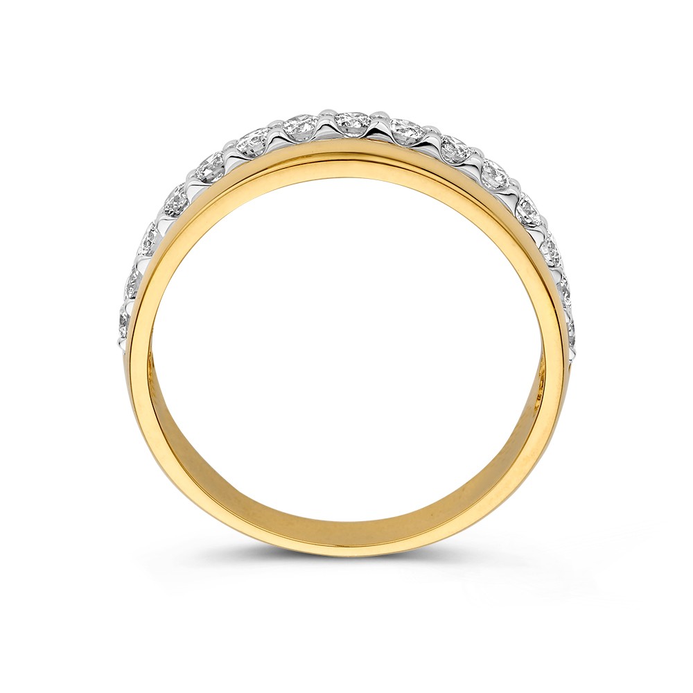 14 krt gouden Ring bicolor briljant 0.58 crt. - Afbeelding 2