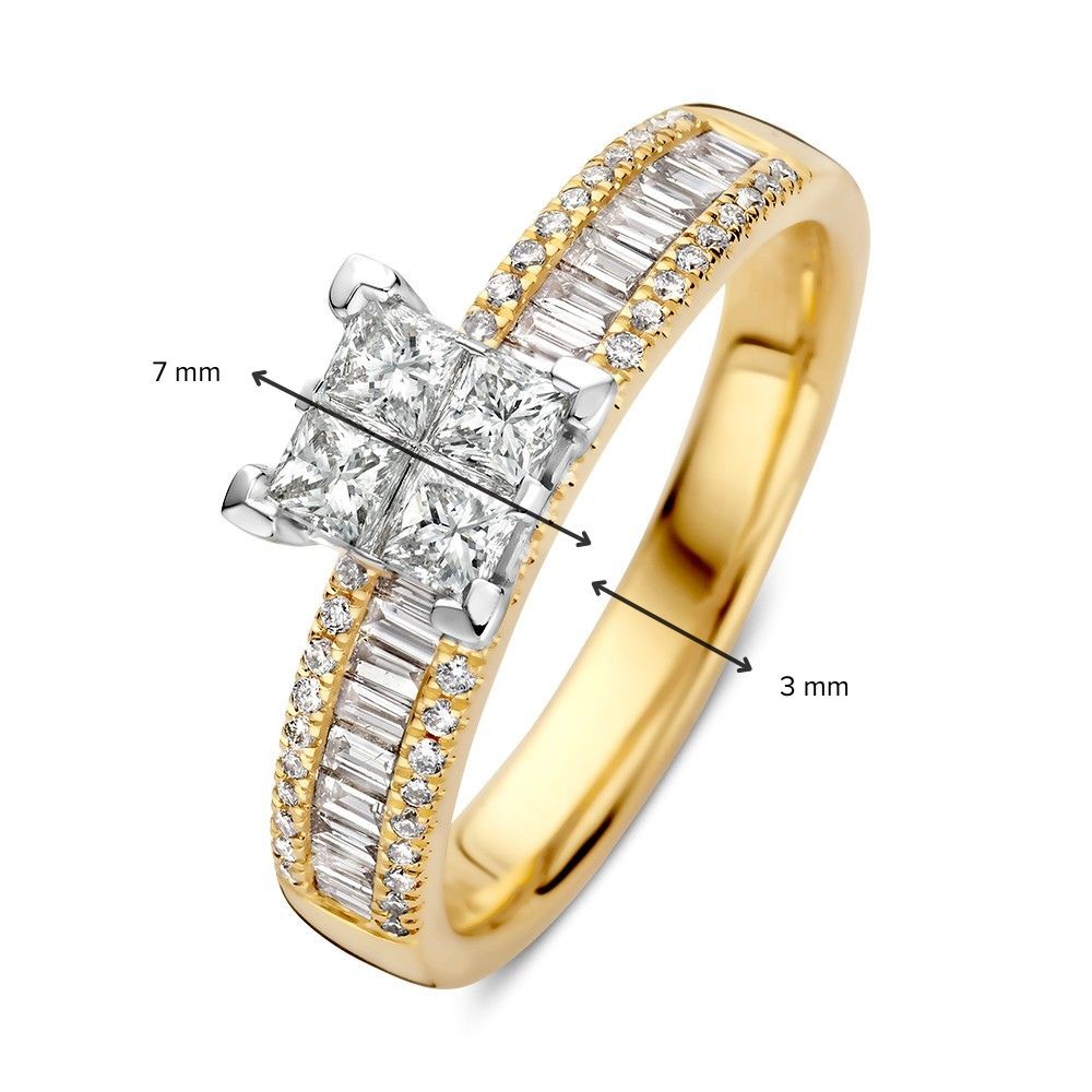 14 krt gouden Ring bicolor briljant 0.94 crt. - Afbeelding 4
