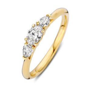 14 krt gouden Ring geel diamant 0.50 crt.