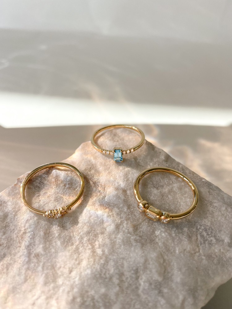 14 krt gouden Ring geelgoud briljant 0.10 crt. - Afbeelding 3