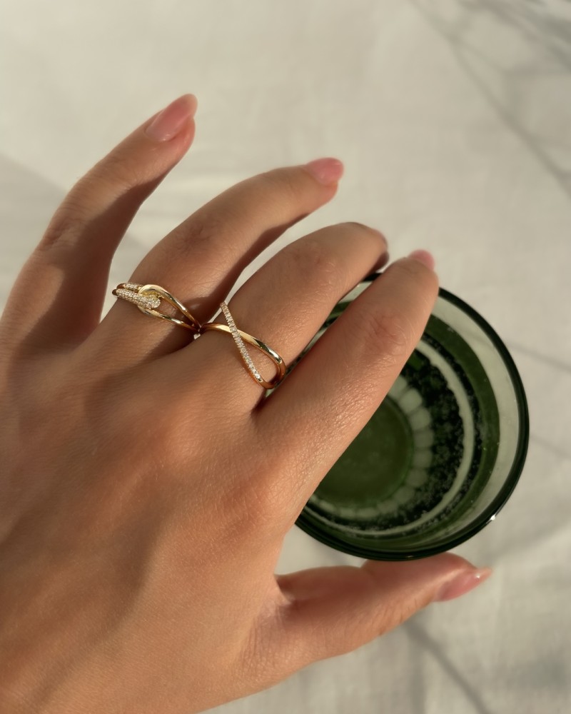 14 krt gouden Ring geelgoud briljant 0.14 crt. - Afbeelding 4