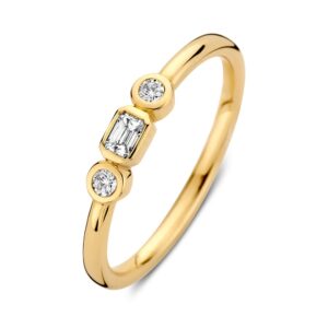 14 krt gouden Ring geelgoud briljant 0.20 crt.