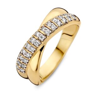 14 krt gouden Ring geelgoud briljant 0.25 crt.