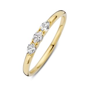 14 krt gouden Ring geelgoud diamant 0.25 crt.