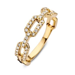 14 krt gouden Ring geelgoud briljant 0.27 crt.