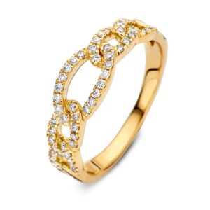 14 krt gouden Ring geelgoud briljant 0.28 crt.