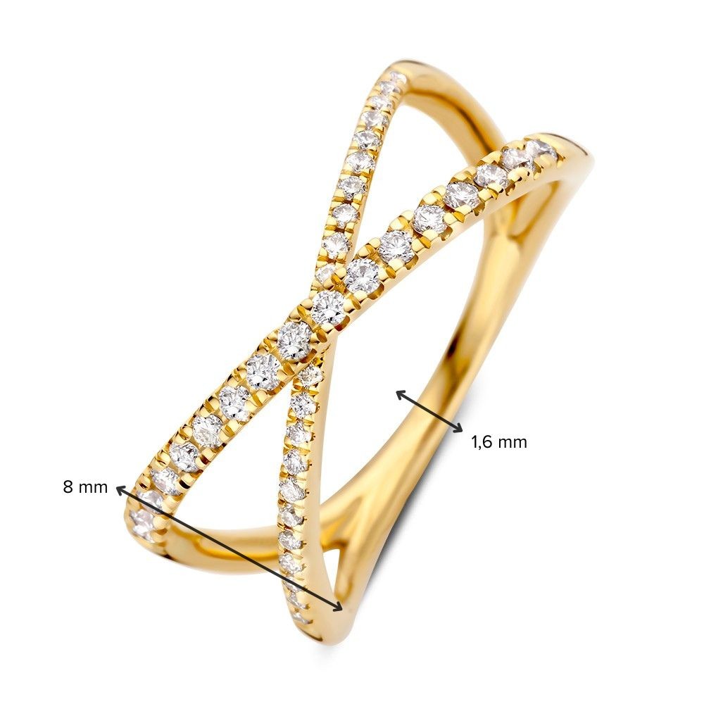 14 krt gouden Ring geelgoud briljant 0.30 crt. - Afbeelding 3