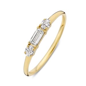 14 krt gouden Ring geelgoud diamant 0.32 crt.