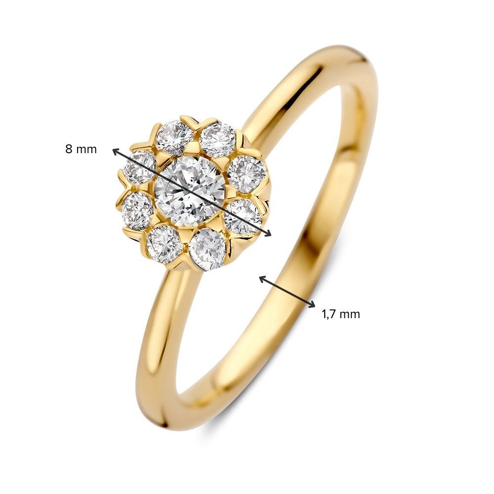 14 krt gouden Ring geelgoud briljant 0.41 crt. - Afbeelding 5
