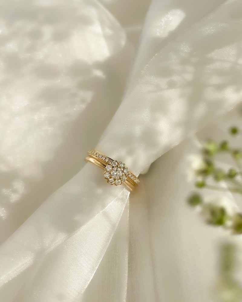 14 krt gouden Ring geelgoud briljant 0.41 crt. - Afbeelding 3