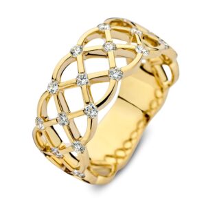 14 krt gouden Ring geelgoud briljant 0.46 crt.