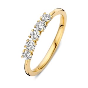 14 krt gouden Ring geelgoud briljant 0,50 crt.