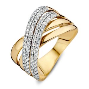 14 krt gouden Ring geelgoud briljant 0.51 crt.