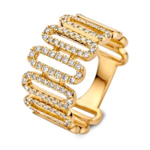 14 krt gouden Ring geelgoud briljant 0.62 crt.