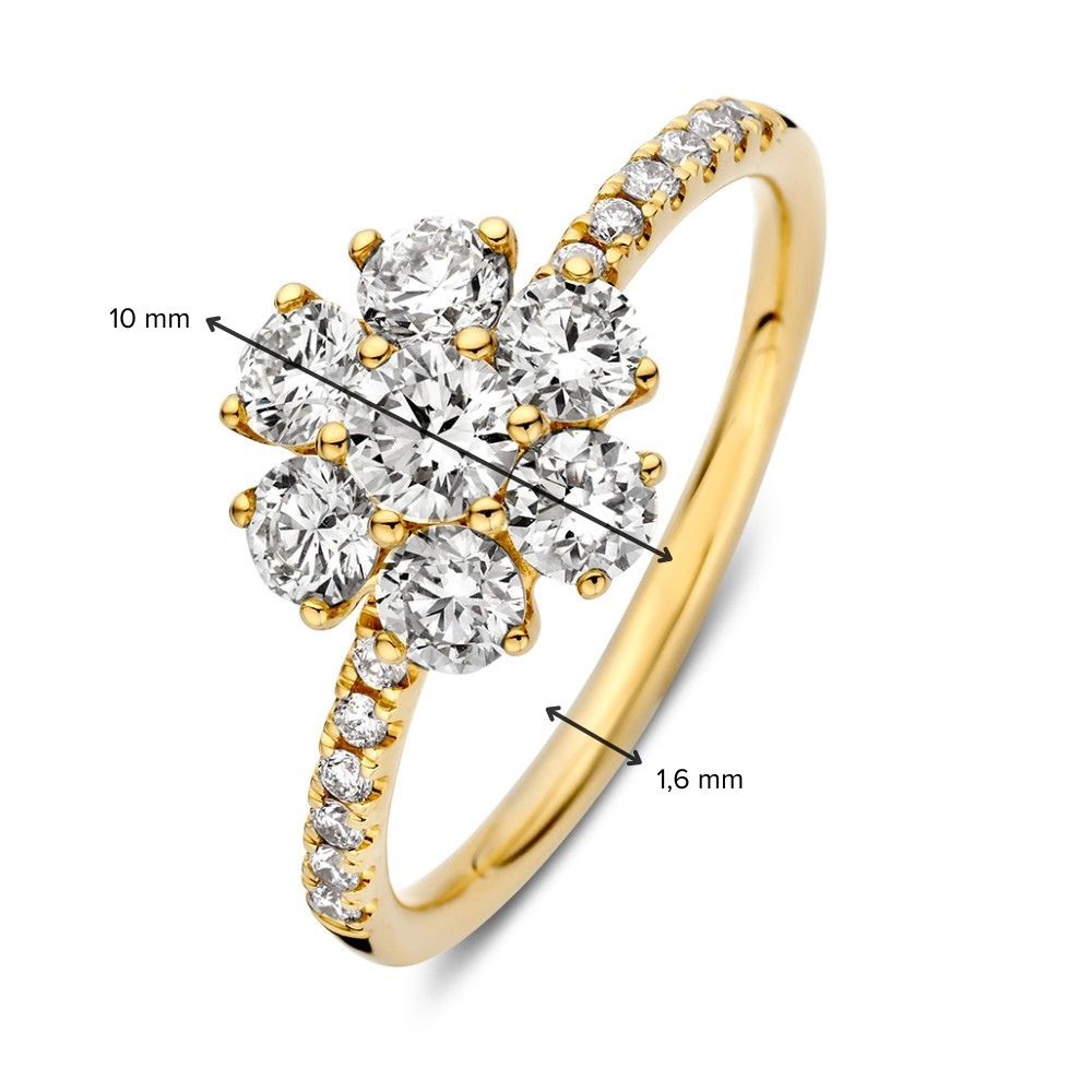 14 krt gouden Ring geelgoud briljant 1.24 crt. - Afbeelding 4