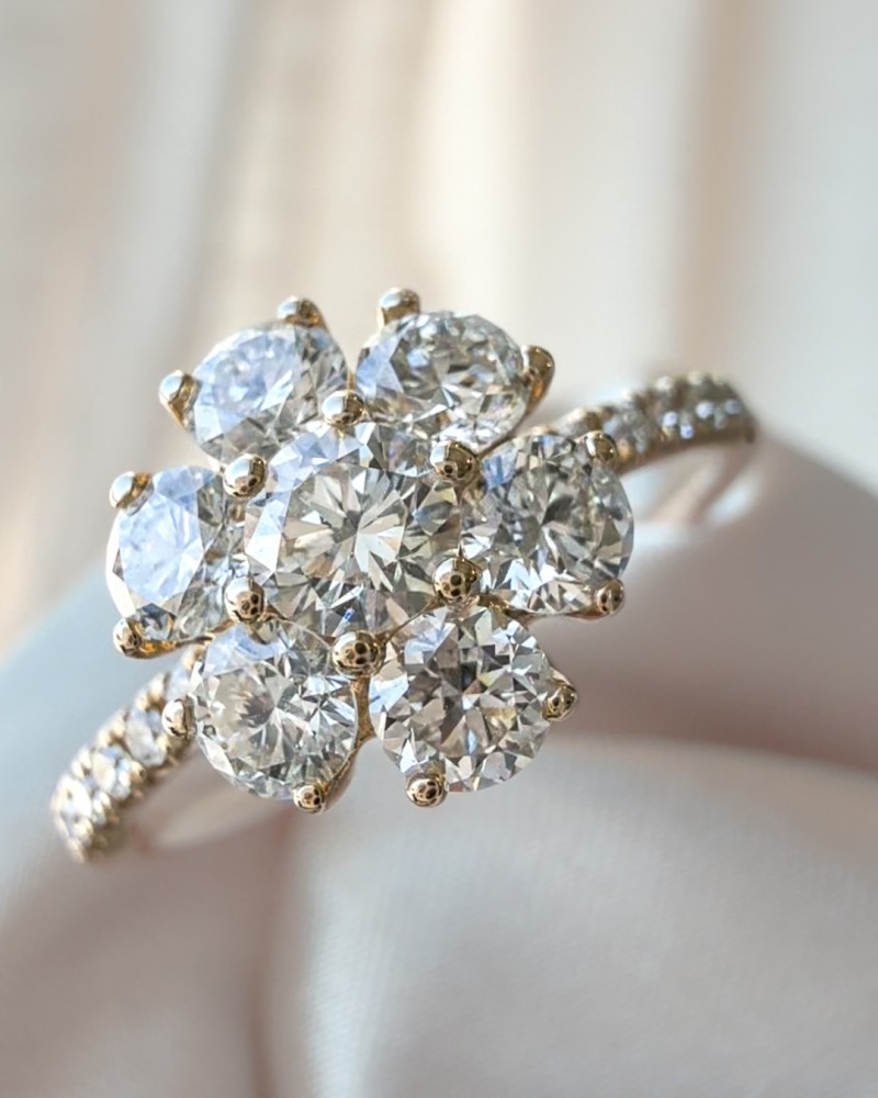 14 krt gouden Ring geelgoud briljant 1.24 crt. - Afbeelding 5