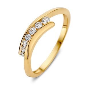 14 krt gouden Ring geelgoud zirkonia