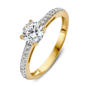 14 krt gouden Ring geelgoud zirkonia