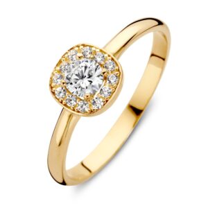 14 krt gouden Ring geelgoud zirkonia