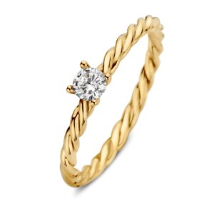 14 krt gouden Ring geelgoud zirkonia