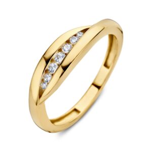 14 krt gouden Ring geelgoud zirkonia