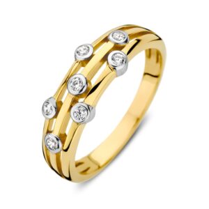 14 krt gouden Ring geelgoud zirkonia