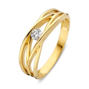 14 krt gouden Ring geelgoud zirkonia