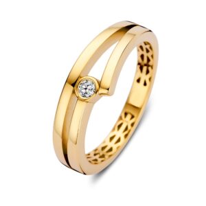 14 krt gouden Ring geelgoud zirkonia