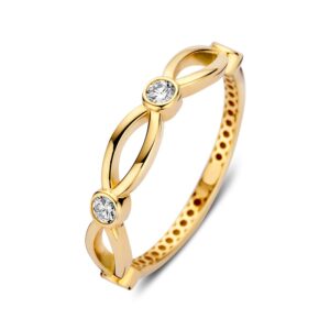14 krt gouden Ring geelgoud zirkonia