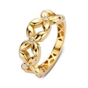 14 krt gouden Ring geelgoud zirkonia