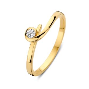 14 krt gouden Ring geelgoud zirkonia