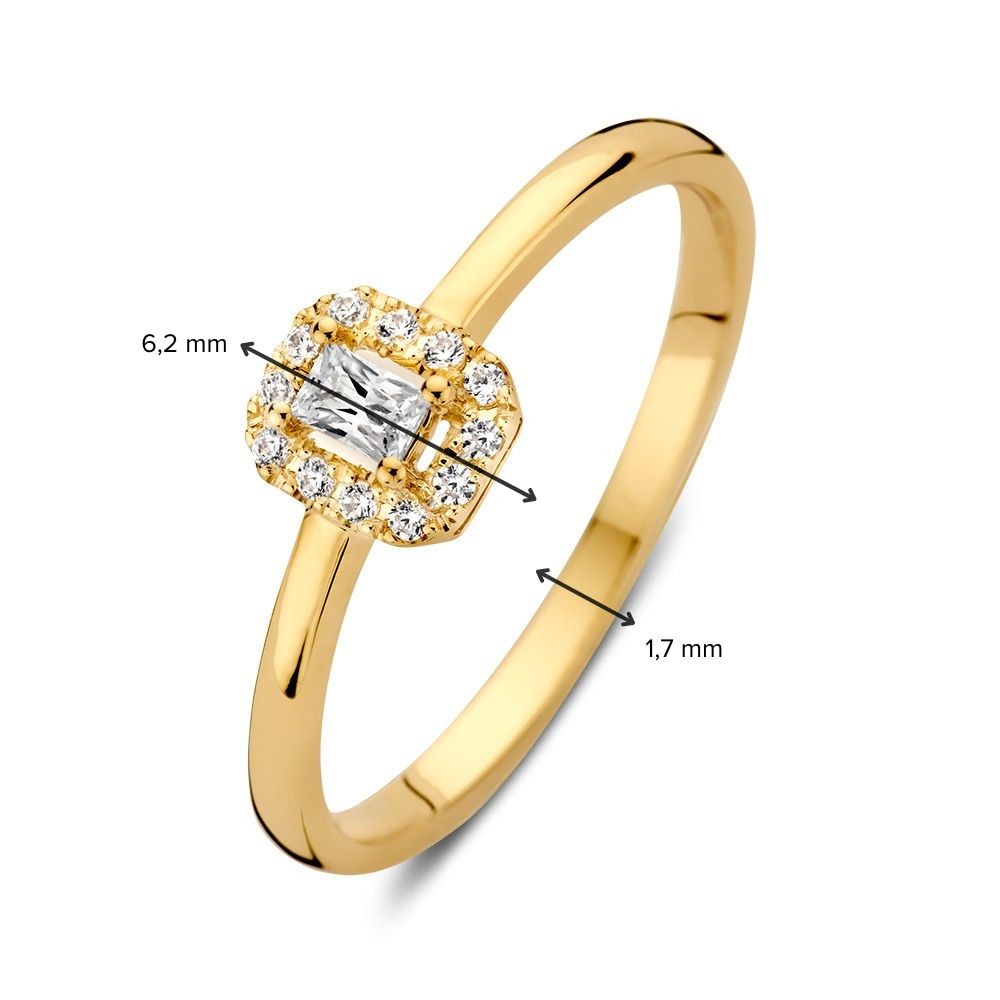 14 krt gouden Ring geelgoud zirkonia - Afbeelding 4