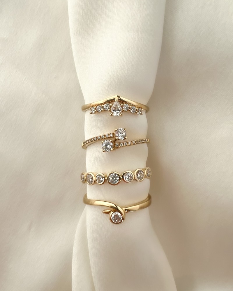 14 krt gouden Ring geelgoud zirkonia - Afbeelding 3