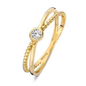 14 krt gouden Ring geelgoud zirkonia