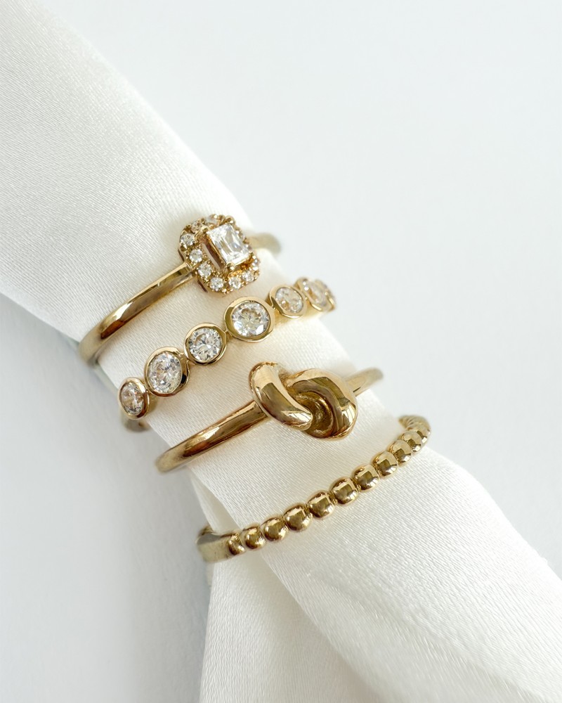 14 krt gouden Ring geelgoud zirkonia - Afbeelding 4