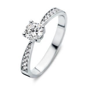 14 krt gouden Ring witgoud zirkonia