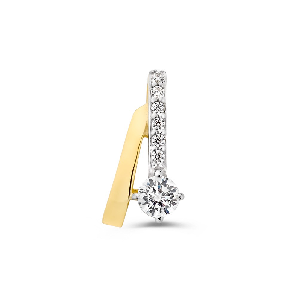 14 krt gouden Hanger geelgoud zirkonia