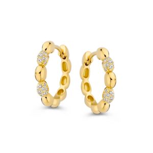 14 krt gouden Oorringen geelgoud briljant 0,16 crt.