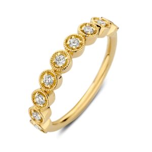 14 krt gouden Ring geelgoud briljant 0.20 crt.