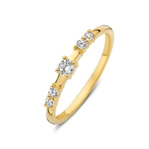 14 krt gouden Ring geelgoud zirkonia